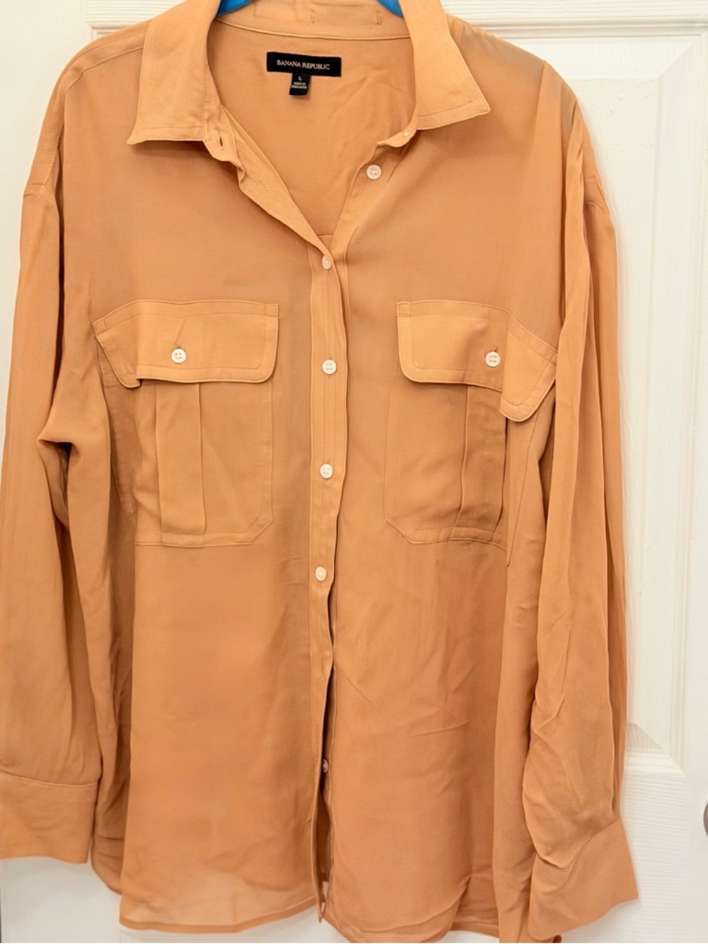 Banana Republic Women's Light Tan Button-Down Shirt